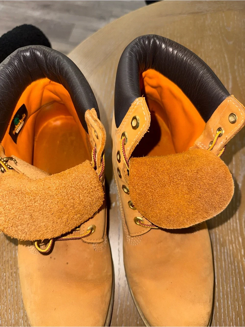 Timberland Men's Tan/Nubuck Work Boots with Dark Collar
